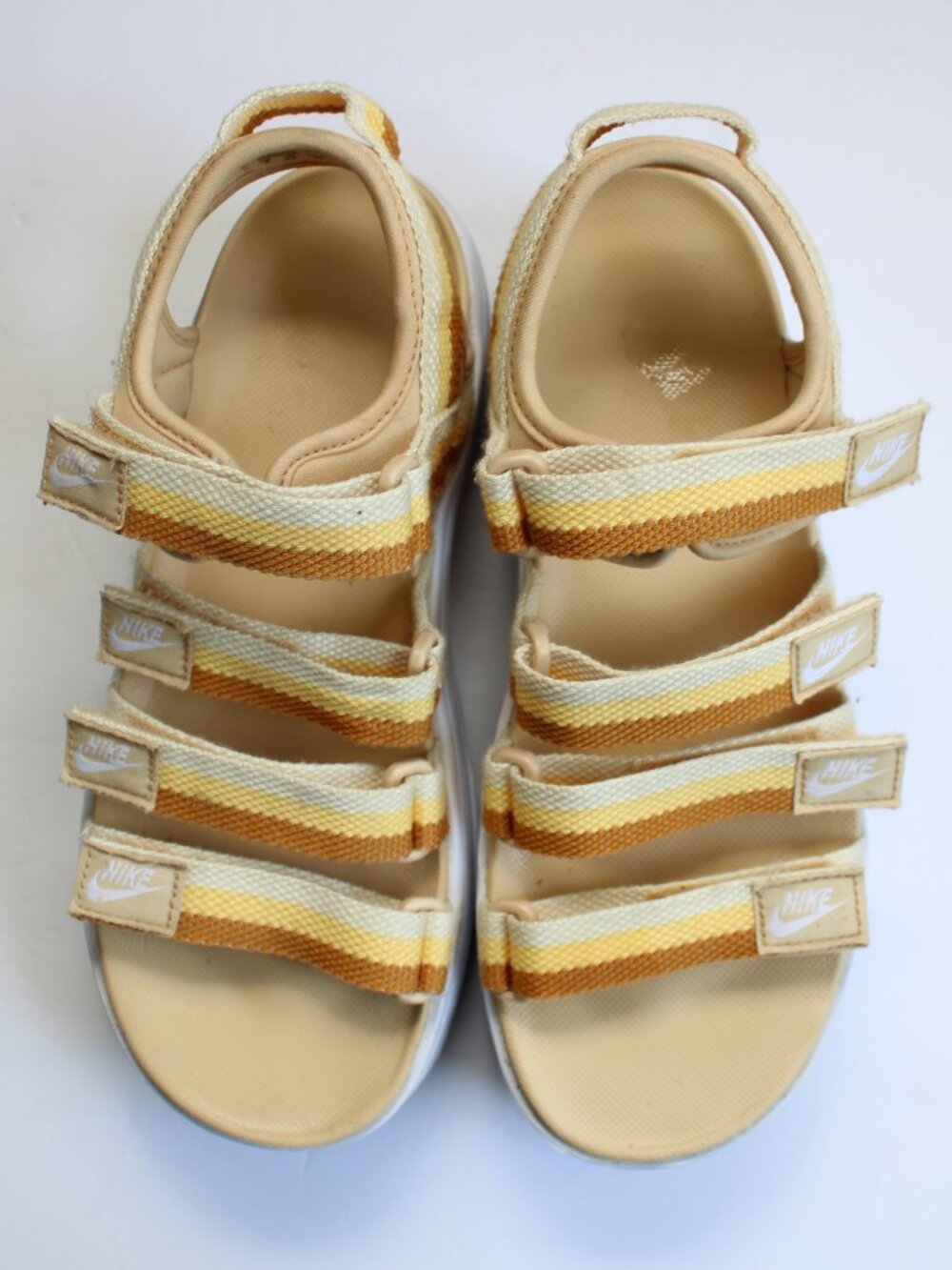 Nike Icon Classic Platform Strappy Sandals Yellow Orange White Women's Size 8 - Picture 5 of 6